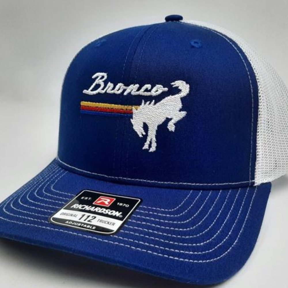 Richardson 112 Trucker Bronco Embroidered Cap Hat Snapback Mesh Ford Trucks